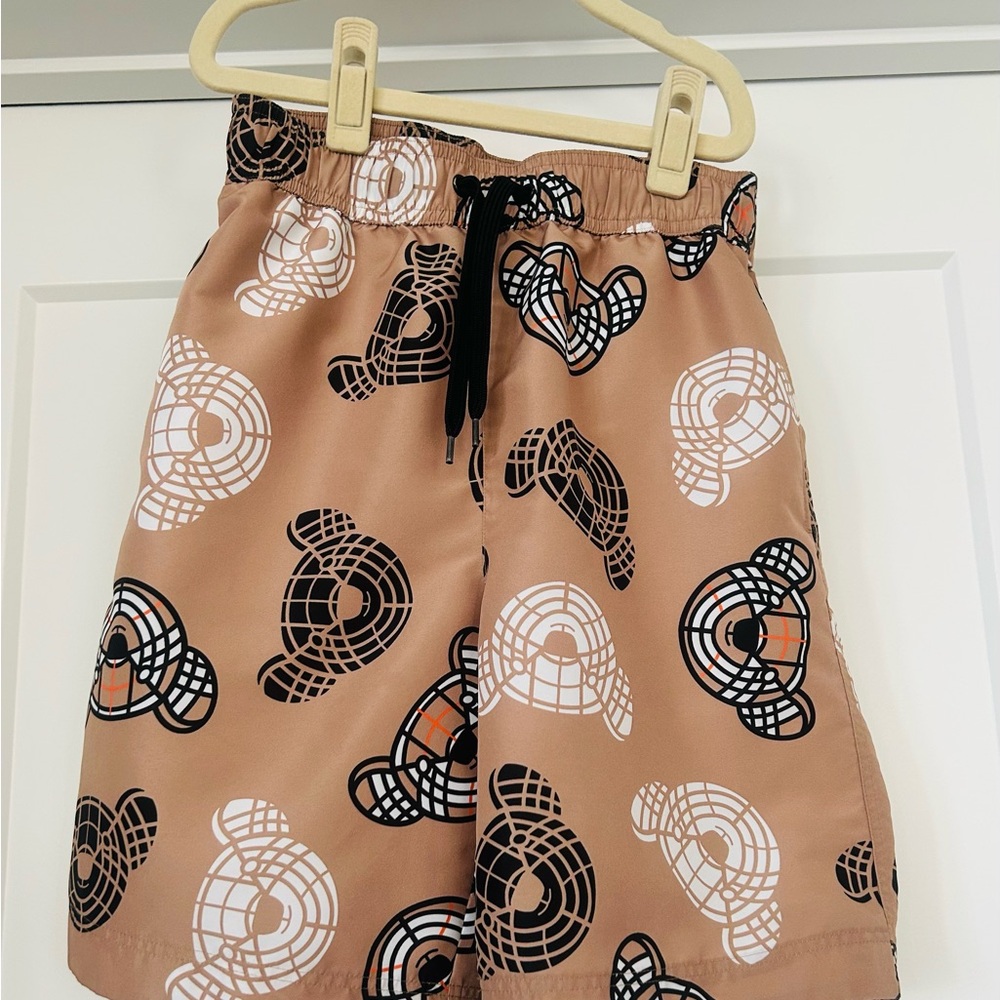 Burberry Kids Boys Beige Thomas Bear Swim Shorts (10Y)
